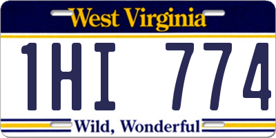 WV license plate 1HI774