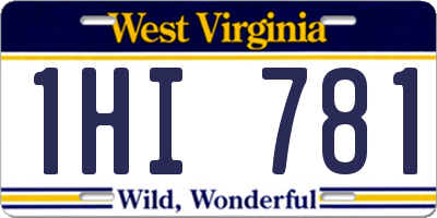 WV license plate 1HI781