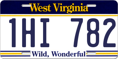 WV license plate 1HI782