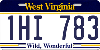 WV license plate 1HI783