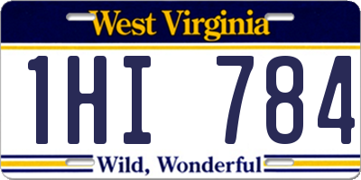 WV license plate 1HI784