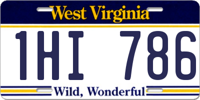 WV license plate 1HI786