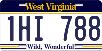 WV license plate 1HI788