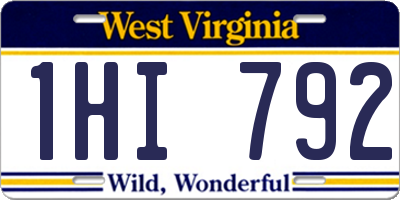 WV license plate 1HI792