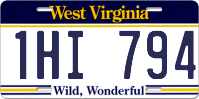 WV license plate 1HI794