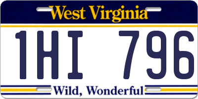 WV license plate 1HI796