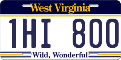 WV license plate 1HI800