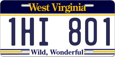 WV license plate 1HI801