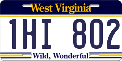 WV license plate 1HI802