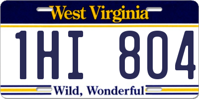 WV license plate 1HI804