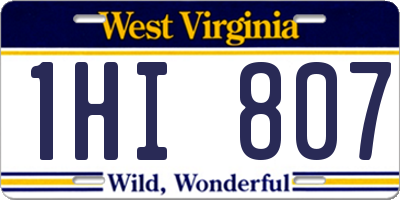 WV license plate 1HI807