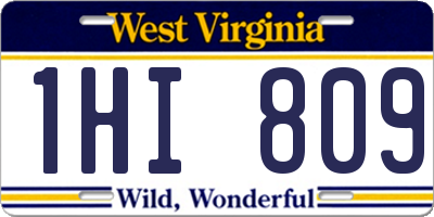 WV license plate 1HI809