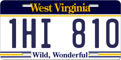 WV license plate 1HI810