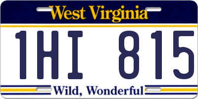 WV license plate 1HI815