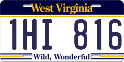 WV license plate 1HI816