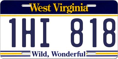 WV license plate 1HI818