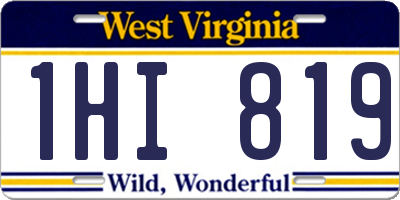WV license plate 1HI819