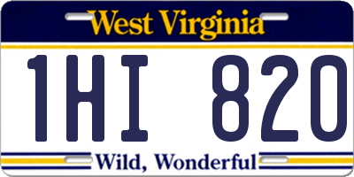 WV license plate 1HI820