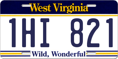 WV license plate 1HI821