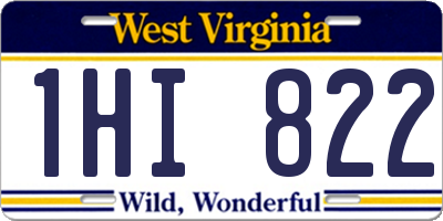 WV license plate 1HI822