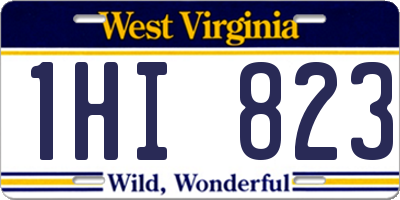 WV license plate 1HI823