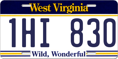 WV license plate 1HI830