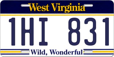 WV license plate 1HI831