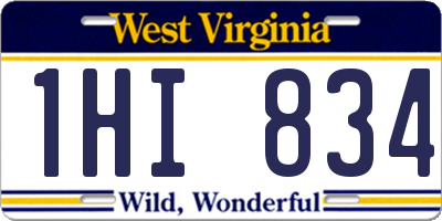 WV license plate 1HI834