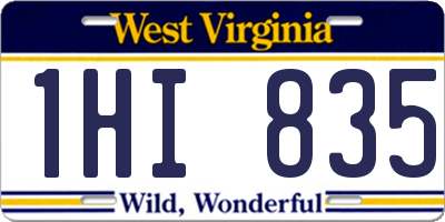 WV license plate 1HI835