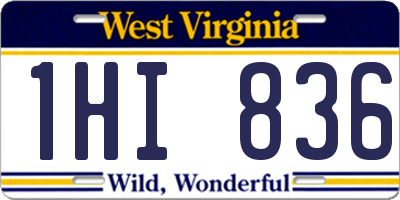 WV license plate 1HI836