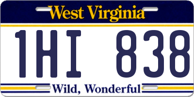 WV license plate 1HI838