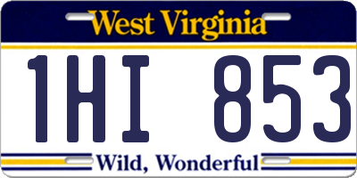 WV license plate 1HI853