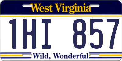 WV license plate 1HI857
