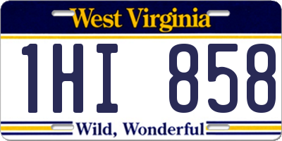 WV license plate 1HI858