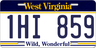WV license plate 1HI859