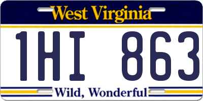 WV license plate 1HI863
