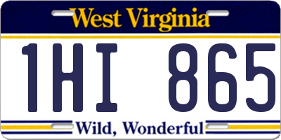 WV license plate 1HI865