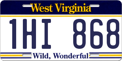 WV license plate 1HI868