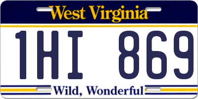 WV license plate 1HI869