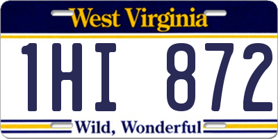 WV license plate 1HI872