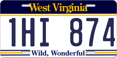 WV license plate 1HI874