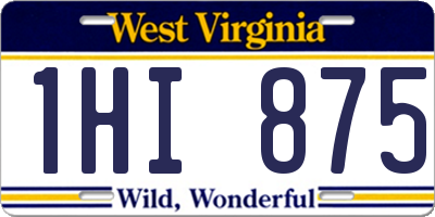 WV license plate 1HI875