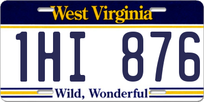 WV license plate 1HI876