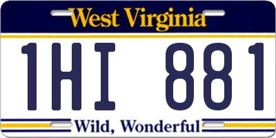 WV license plate 1HI881