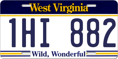 WV license plate 1HI882