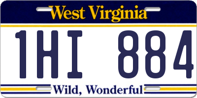 WV license plate 1HI884