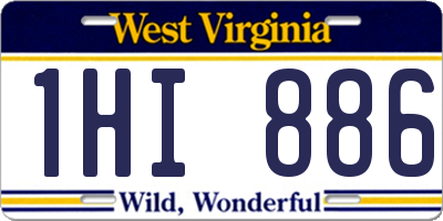 WV license plate 1HI886