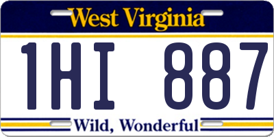 WV license plate 1HI887