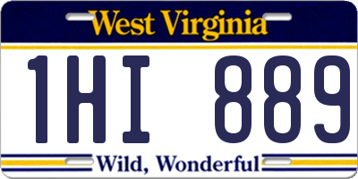 WV license plate 1HI889