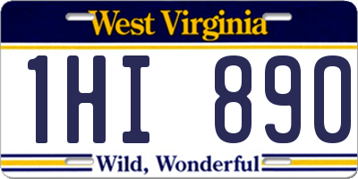 WV license plate 1HI890
